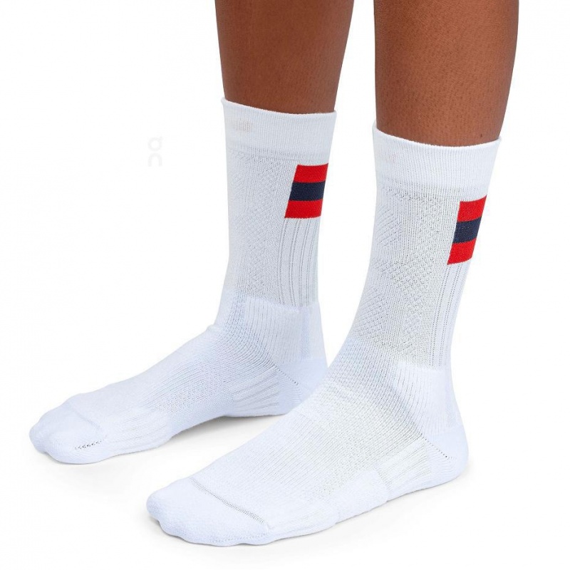 Calcetines On Cloud Tenis Hombre Blancos Rojos | MX 3786HK