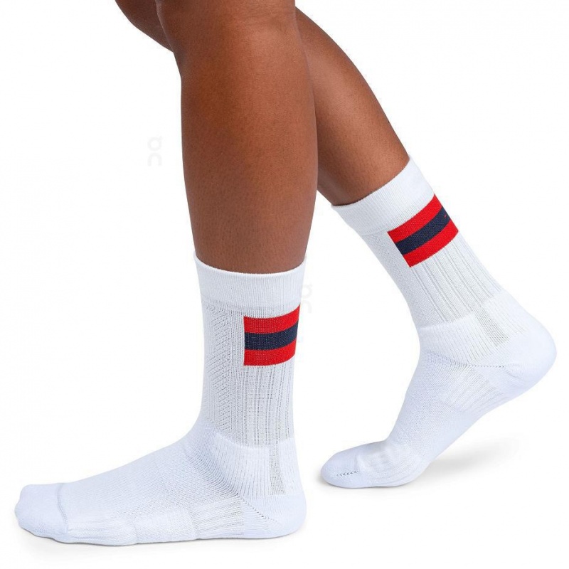 Calcetines On Cloud Tenis Hombre Blancos Rojos | MX 3786HK