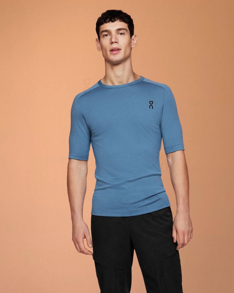 Camiseta On Cloud Merino-T Hombre Azules | MX 3731QZ