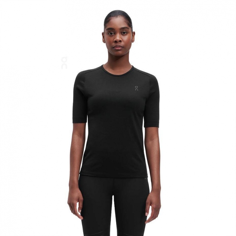 Camiseta On Cloud Merino-T Mujer Negros | MX 3179QZ