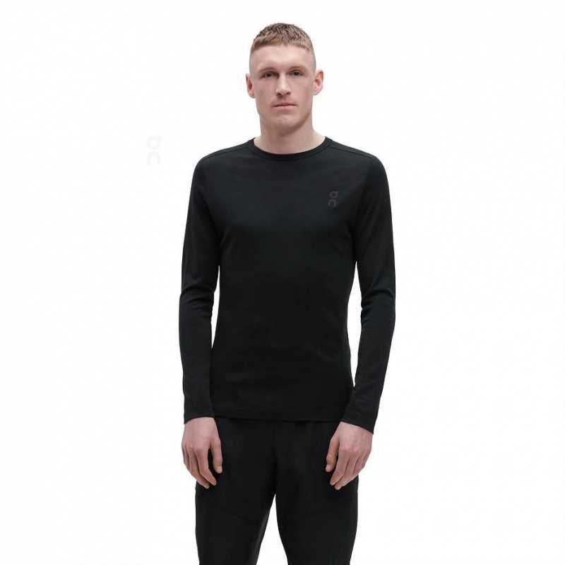 Camiseta On Cloud Merino Long-T Hombre Negros | MX 3725UT