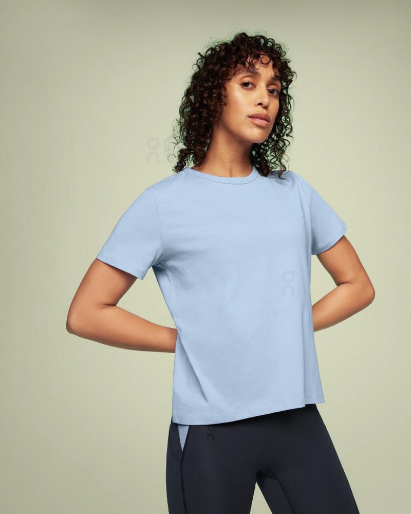 Camiseta On Cloud On-T Mujer Azules | MX 3170PQ