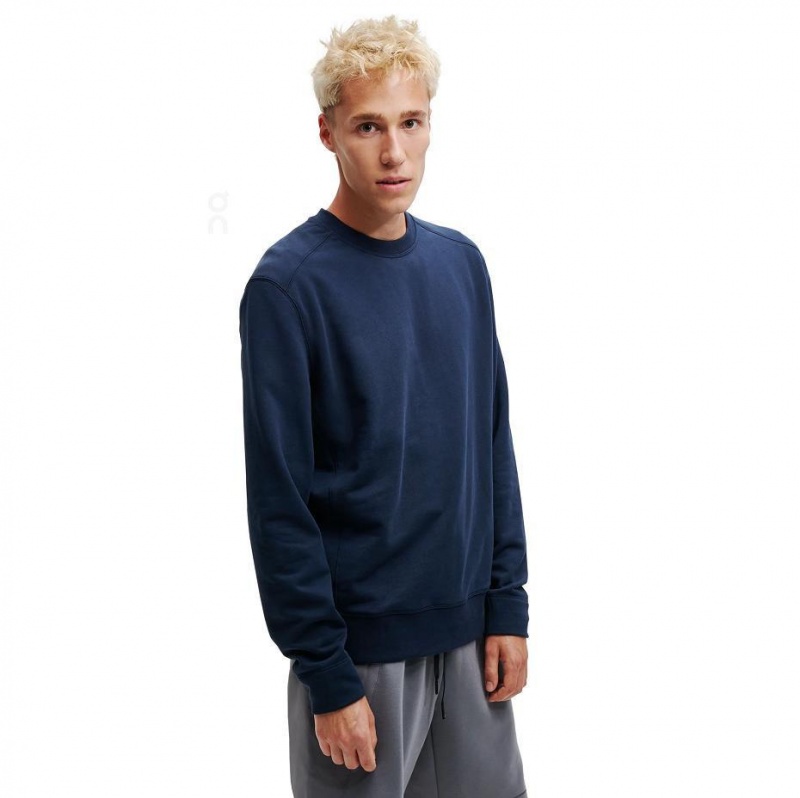 Sudadera On Cloud Crew Neck Hombre Azul Marino | MX 3671OR