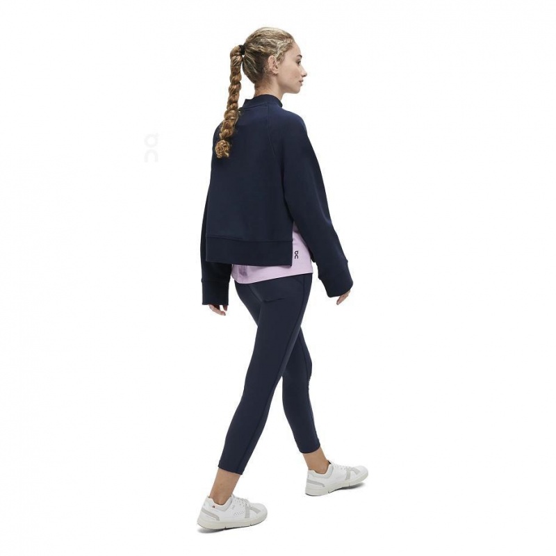 Sudadera On Cloud Crew Neck Mujer Azul Marino | MX 3276WY