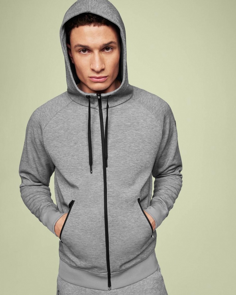 Sudadera con Capucha On Cloud Zipped Hombre Grises | MX 3675TV