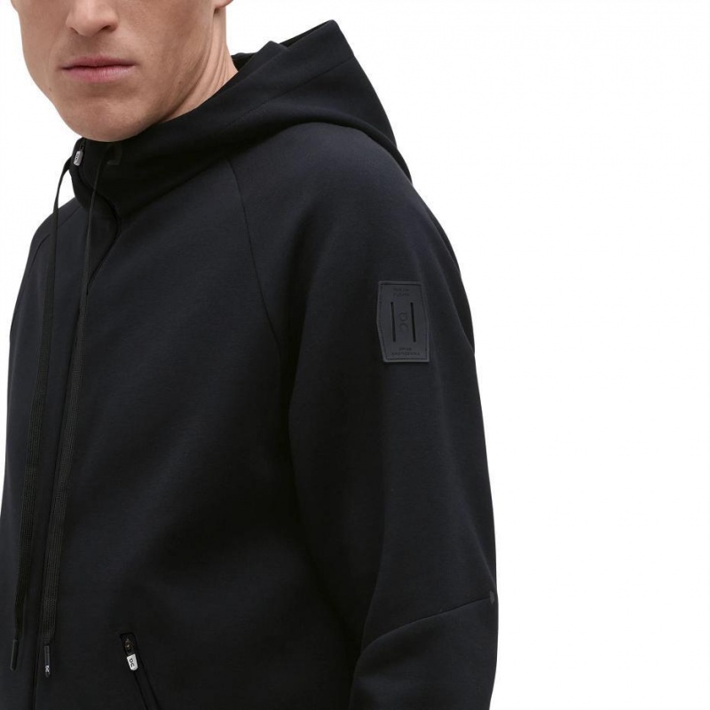 Sudadera con Capucha On Cloud Zipped Hombre Negros | MX 3677EX