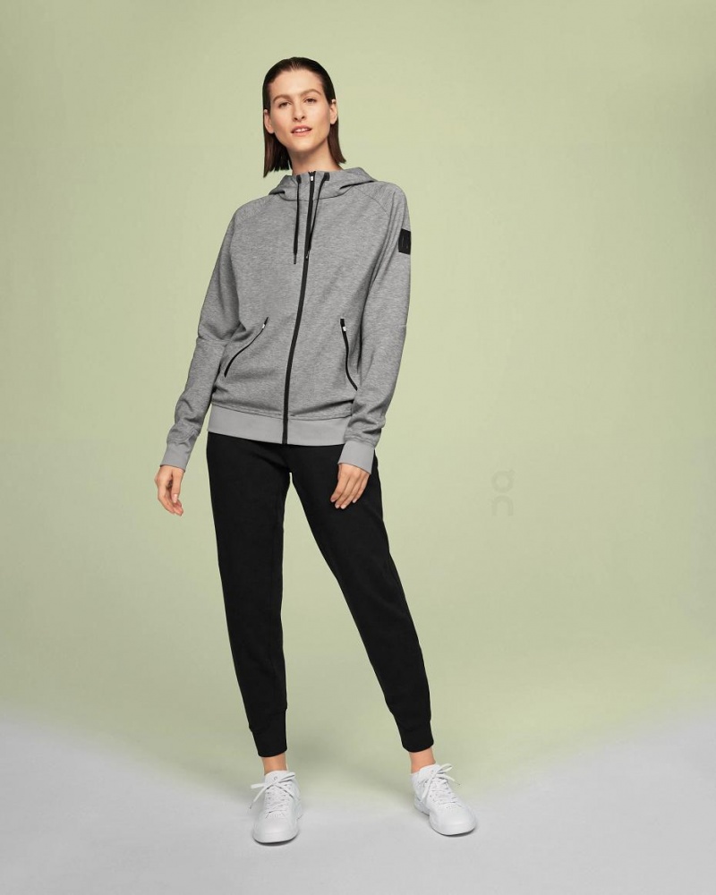 Sudadera con Capucha On Cloud Zipped Mujer Grises | MX 3281GL