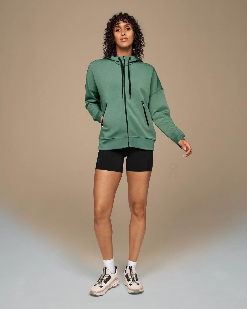 Sudadera con Capucha On Cloud Zipped Mujer Verdes | MX 3282FM