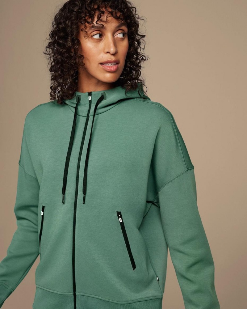 Sudadera con Capucha On Cloud Zipped Mujer Verdes | MX 3282FM