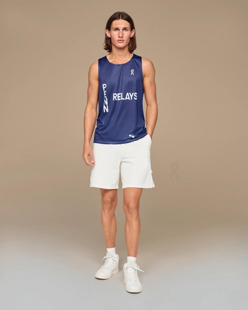 Tank On Cloud Penn Relays Singlet Hombre Azul Marino | MX 3747PQ