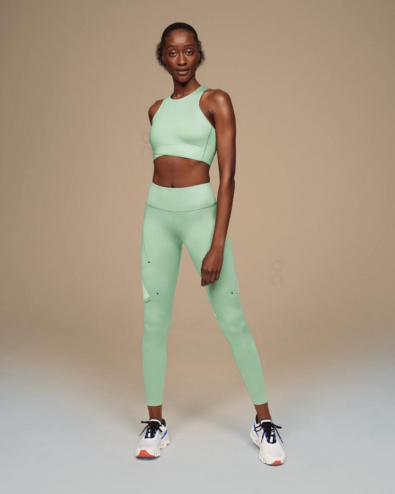 Tank On Cloud Race Crop Mujer Verdes | MX 3193FM